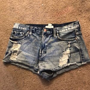 High waisted distressed short shorts
